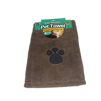 Image of New Microfibre Pet Towel for Dogs/Cats Colour Black/Brown