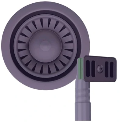 Image of Liquida SWO2GM Gun Metal Kitchen Sink Basket Strainer Waste with Overflow