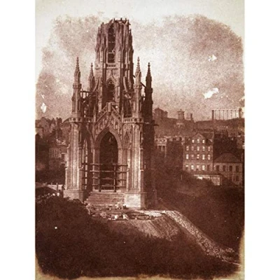 Image of Scott Monument Construction Edinburgh Old Photo Art Print Canvas Premium Wall Decor Poster Mural