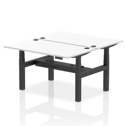 Image of Air B2B 1400x800mm Height Adjustable 2P Bench Desk CP White/Black