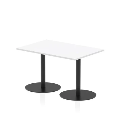 Image of Italia 1200 x 800mm Poseur Rectangular Table White Top 720mm High Black Leg