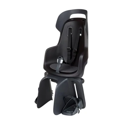 Image of BOBIKE 8012600008 8012600006 GO Maxi Rear Chair with Reclining System for Bicycles Wheels from 26 to 29 Inches Suitable Children Anchor on the Luggage Rack in Urban Black