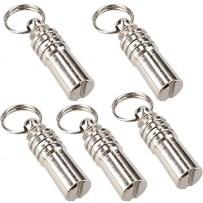 Image of Dog Cat Pet Identity Tube ID Tag 3cm with 0.5cm Round Barrel 5 Pack