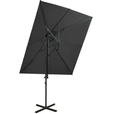 Image of vidaXL Cantilever Garden Parasol with Double Top Anthracite 250x250 cm