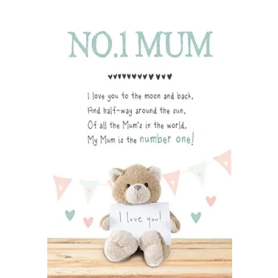 Image of Emotional Rescue Mother&#039;s Day Card, No.1 Mum World, Snuggly Bumkins, Open, 159x235mm, multi, SKM51