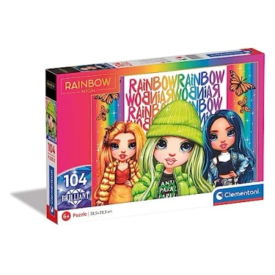 Image of Clementoni 20342 Supercolor Puzzle Brilliant Rainbow High 104 Pieces Jigsaw For Kids Age 6