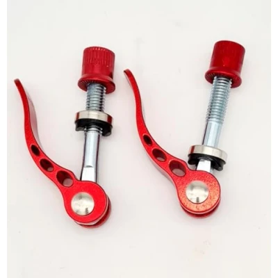 Image of CarbonEnmy Bicycle Accessory M8 x 55 mm Quick Release Seat Clamp (Red) Pack of 2