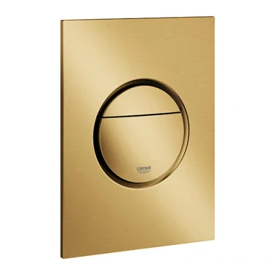 Image of Grohe Double Flush Drive for Pneumatic Drop Valve, with Brackets Included, Nova Cosmopolitan Series, 13 x 0.5 17.2 cm, Brushed Gold Gloss (Reference: 37601GN0)