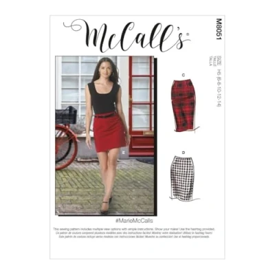 Image of McCalls Pattern M8051R5 Misses&#039; Pencil Skirts in Five Lengths R5 (14 16 18 20 22), Various