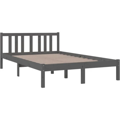Image of vidaXL Bed Frame without Mattress Grey Solid Wood 120x200 cm