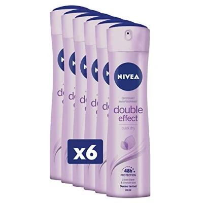 Image of &#039;Nivea Women&#039;s Deodorant Aerosol Double Effect Anti Perspirant 150 ml (Pack of 6)
