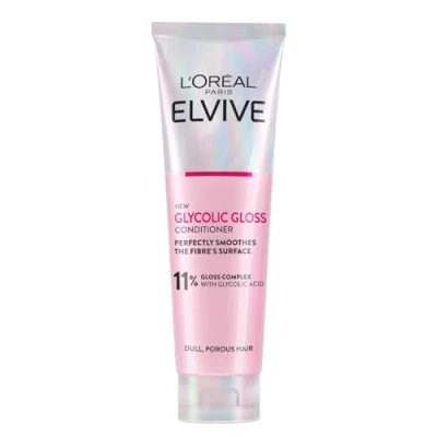 Image of L&#039;Oreal Paris Elvive Glycolic Gloss Conditioner, With Complex and Acid, Fills Seals Hair Fibres, for Long lasting, Smooth Shiny Hair, Ideal Dull 150ml