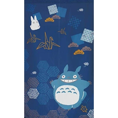 Image of Studio Ghibli My Neighbor Totoro Noren (Japanese curtain) Good Luck Series &quot;Crane and Tortoise&quot; 85x150cm by Narumi 10733 from Japan