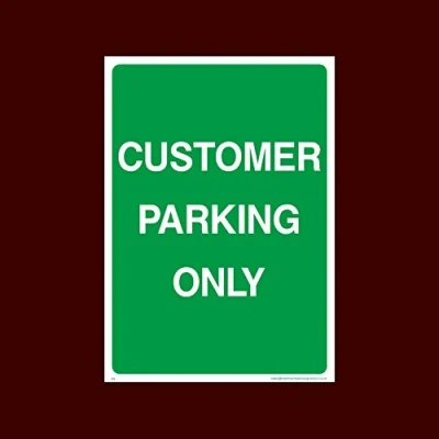 Image of Customer Parking only Sticker/Self Adhesive Sign (P9) No Parking, Private Property, Visitor, Customer, Car Park, Reserved