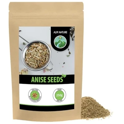 Image of Whole anise (250g, 8.8 oz), Aniseed, seeds, 100% natural, tea without additives, vegan