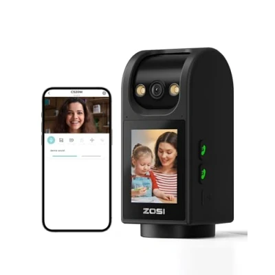 Image of ZOSI C520M 4MP Indoor Security Camera, Pet/Baby Monitor, Home Camera with 2.8 Inch Screen, Pan/Tilt, AI Motion Detection, 2 Way Audio, 2.4G/5G Dual Band Wifi App, Works Alexa