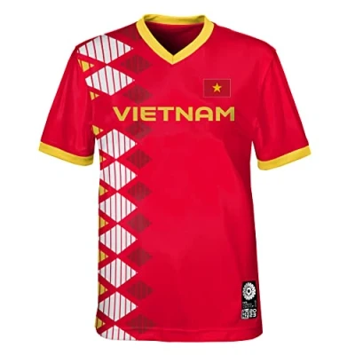 Image of Official 2023 Women&#039;s Football World Cup Kids Team Shirt, Vietnam, Red, 7 Years