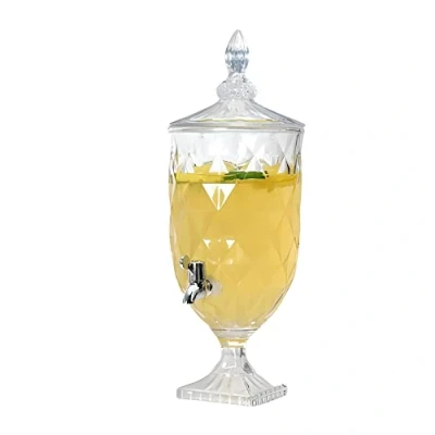 Image of bar@drinkstuff Diamond Pattern Crystal Glass Drink Dispenser 4.8L Single Barware, Drinks