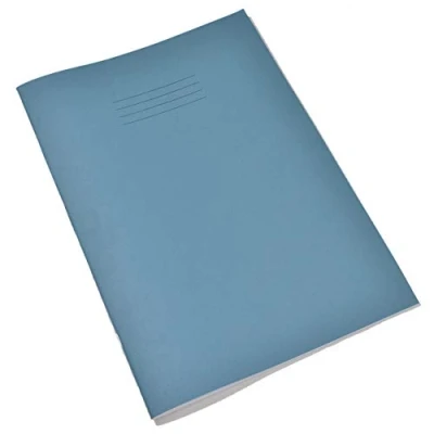 Image of Indigo® A4 Tinted Paper Exercise Book 48 Page (Blue/Yellow 12mm Feints &amp; Margin, Pack of 1)
