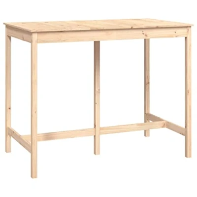 Image of vidaXL Solid Wood Pine Bar Table Outdoor Garden Patio Kitchen Furniture Wooden Festival Party Bistro Standing Breakfast Pub