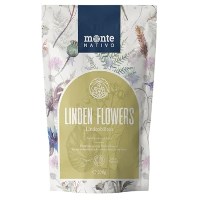 Image of Linden Flower tea Monte Nativo (200 g) 100% pure and natural Flowers for Herbal infusions dessert decorations Fruit