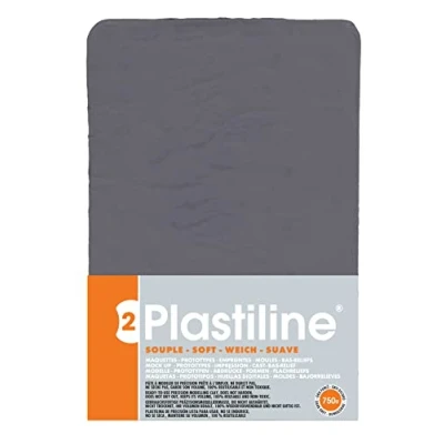 Image of Plastiline 7750T Plate Modeling Dough, High Precision Modeling, Sculpting, Molding Hardness 2 (soft) 750g Dark gray shade. Made in France