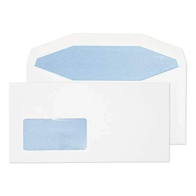 Image of Blake Purely Everyday DL+ 114 x 229 mm 90 gsm Mailer Gummed Low Window Envelopes (3704) White Pack of 1000