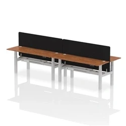 Image of Air B2B 1800x600mm Adjustable 4P Bench Desk CP Walnut/Silver + Screen