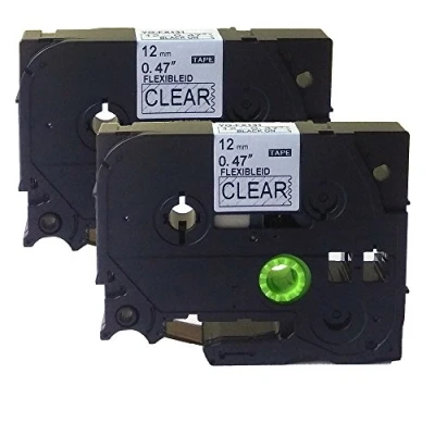 Image of NEOUZA 2PK Compatible for Brother P Touch Laminated TZe TZ Label Tape Cartridge 12mm x 8m (TZe Fx131 Flexible Black on Clear)