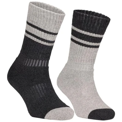 Image of Trespass Hitched, Black/Grey Marl, 7/11, Socks (2 Pairs) for Men, UK Sizes 7 11, Black