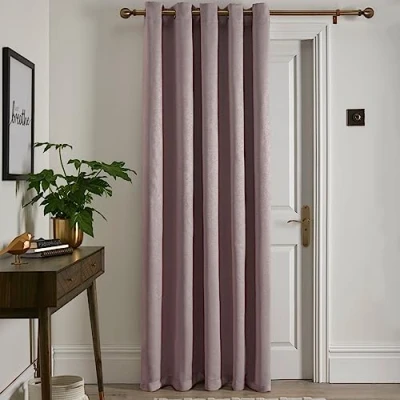 Image of Fusion Blush Single Curtain W66 x L84 (168 214cm) 1x Panel Eyelet in Thermal Curtains for Bedroom/Living Room &amp; Drape Door Strata Collection