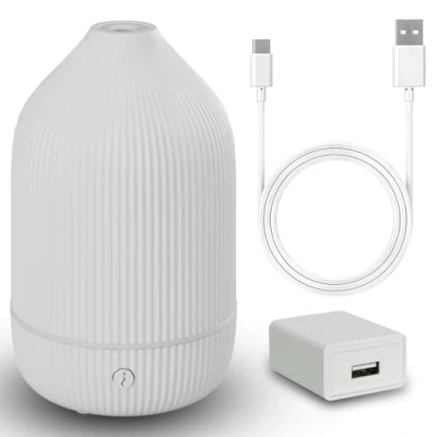 Image of SOICARE Small Essential Oil Diffuser, 100ML Mini Aromatherapy Diffuser with USB Cable &amp; Adapter, 7 Color Changing Powered Aroma Scent for Home/Room/Office/Travel/Gift