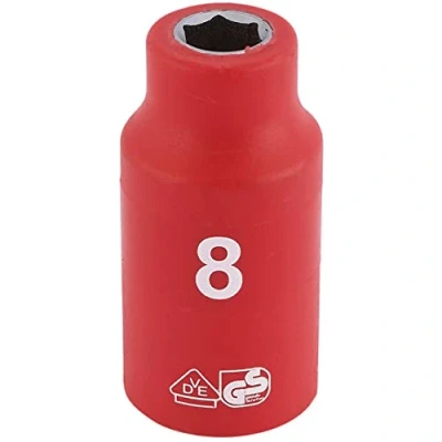 Image of Draper Fully Insulated VDE Socket, 3/8&quot; Sq. Dr., 8mm