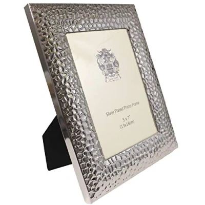 Image of Mano The Bibury Silver Plated Photo Frame Hammered Finish 5 x 7 inch (13 18 cm)