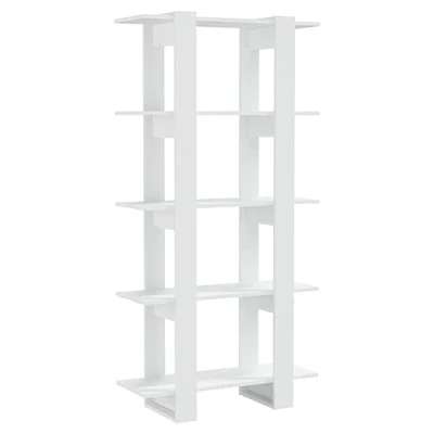 Image of vidaXL Book Cabinet/Room Divider Indoor Storage Cabinet Bookcase Shelf Stand Home Organizer Room Partition Furniture White Chipboard