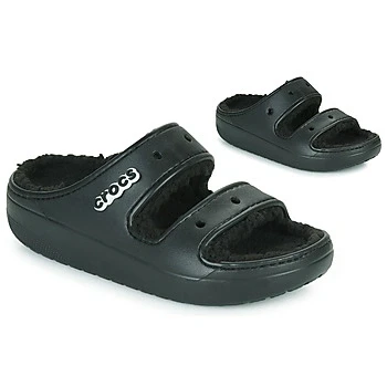 Image of Crocs Unisex Classic Cozzzy Sandal Slide, Black/Black, 13 UK