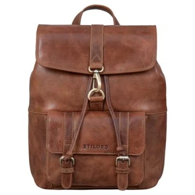 Image of STILORD &#039;Kacey&#039; Leather Backpack Handbag Womens 13,3 inch Laptop Vintage Daypack Ladies Rucksack Ideal as Business Travel Bag School Bag, Colour:napoli brown