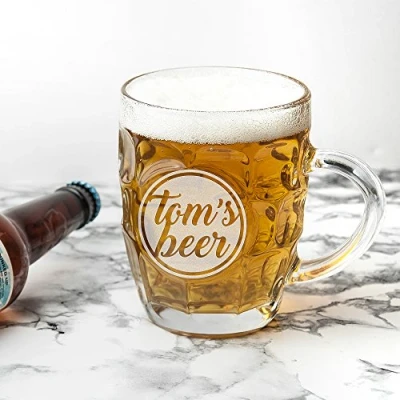 Image of Personalised Statement Dimpled Beer Glass