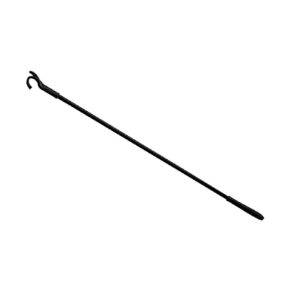 Image of WENKO Herkules hanging aid, extended coat hook for taking down clothes, accessory adjustable telescopic system made of steel, and handle plastic, 3 x 76 1 cm, black