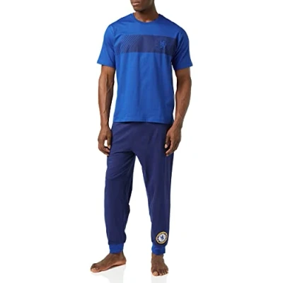 Image of Chelsea F.C. Mens Pyjamas Cotton PJs Loungewear Official Football Gifts For Men (XXL) Blue