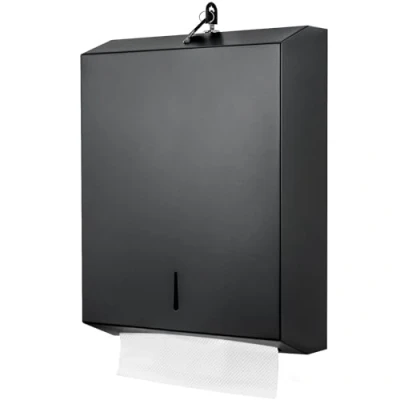 Image of Paper Towel Dispenser Wall Mount Commercial c fold Multifold Trifold, Touchless Hand with Lock, (Matte Black)