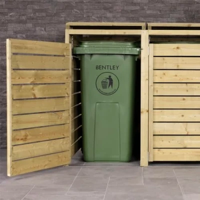 Image of Charles Bentley 240 Litre Green Wheelie Bin Weatherproof and durable, manufactured from high density polyethylene