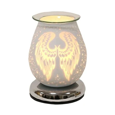 Image of Aroma Accessories Touch Electric Wax Melt Burner White Satin Angel Wings