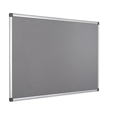 Image of Bi Office Notice Board Maya, Grey Felt, Aluminium Frame, 120 x 90 cm