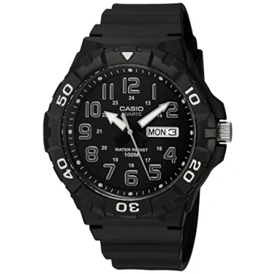 Image of Casio Men&#039;s &#039;Diver Style&#039; Quartz Resin Casual Watch, Color Black (Model: MRW 210H 1AVCF)