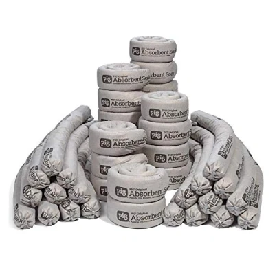 Image of New PIG 204 ORIGINA L Absorbent Socks, 38 Absorbency, 107 cm Length x 8 Diameter, 20 sock/Box, Grey (Pack of 20)
