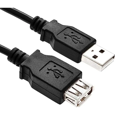 Image of USB 2.0 High Speed Cable Extension Lead A Plug to Socket Black (0.5 Meter)