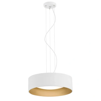 Image of Mohito Cylindrical Pendant Ceiling 3 Light White Structure Outside, Gold Inside