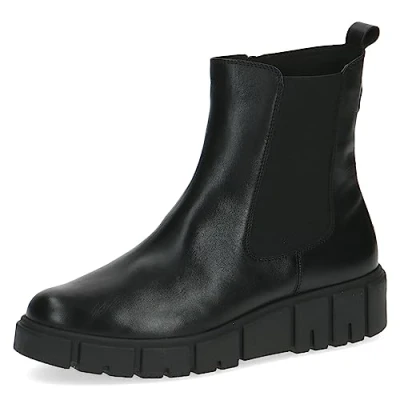 Image of CAPRICE Women&#039;s 9 25411 41 Flat Ankle Boots, Black (Black Nappa), 7.5 UK