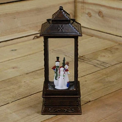Image of LED Water Filled Snowman Scene Lantern